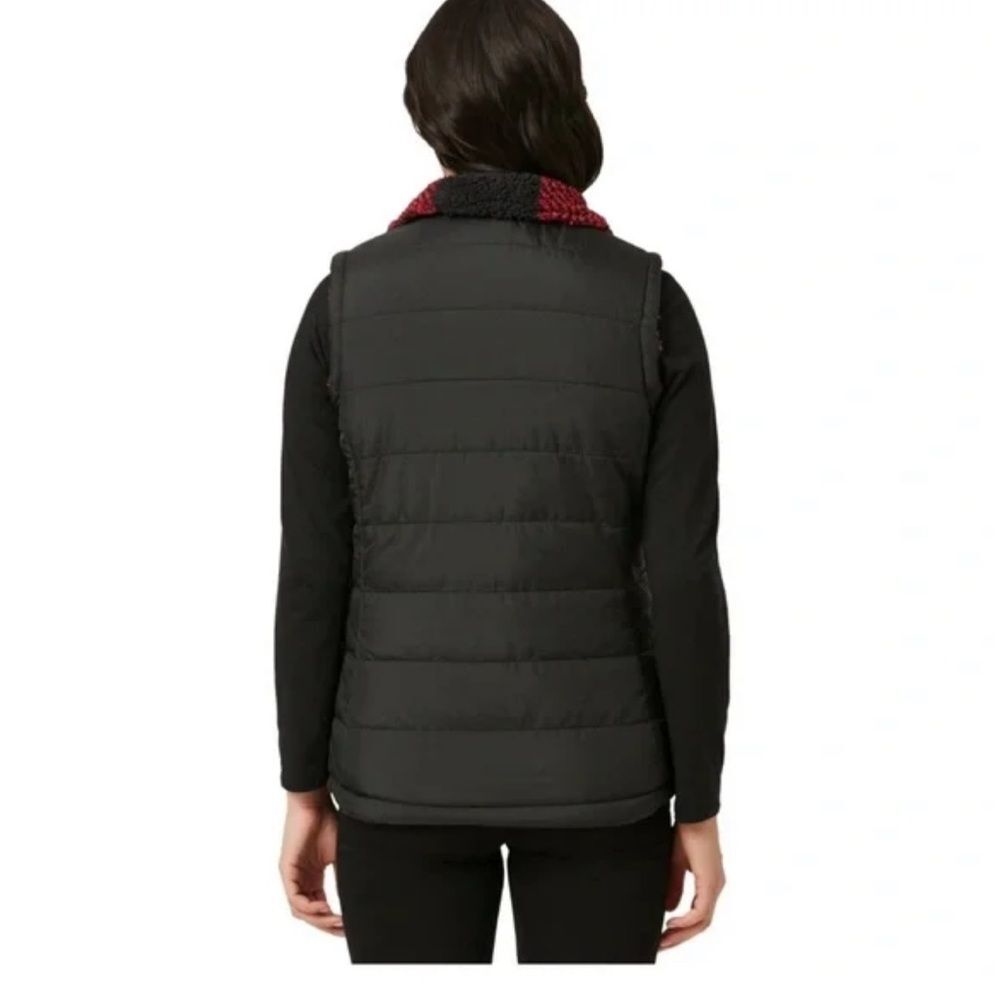 Free Country Cloud Lite Reversible Vest Women's Small S Black Red Plaid jacket - Picture 5 of 12